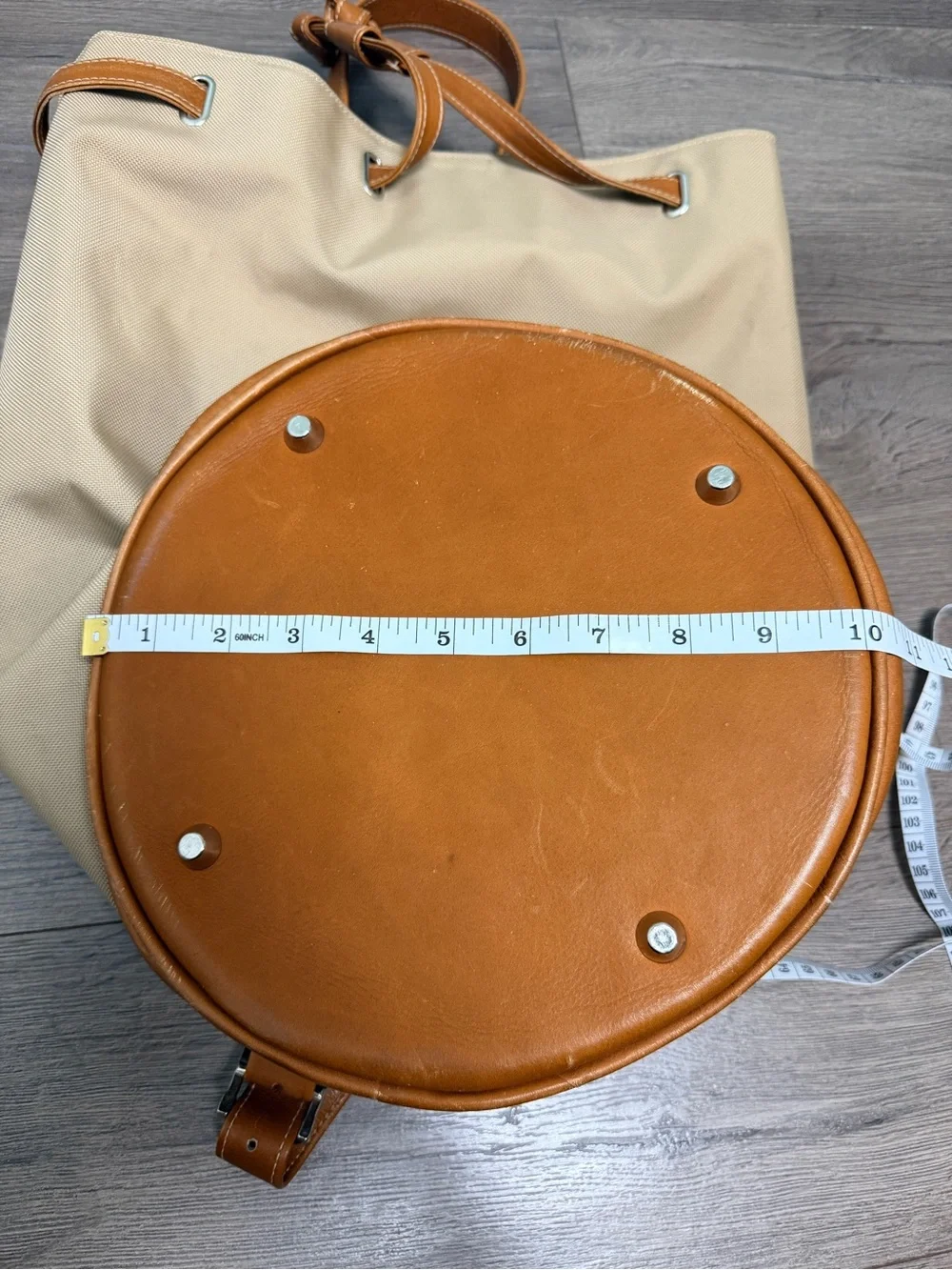 Vintage 08 Collection Leather Canvas Drawstring Field Backpack Duffel Bag